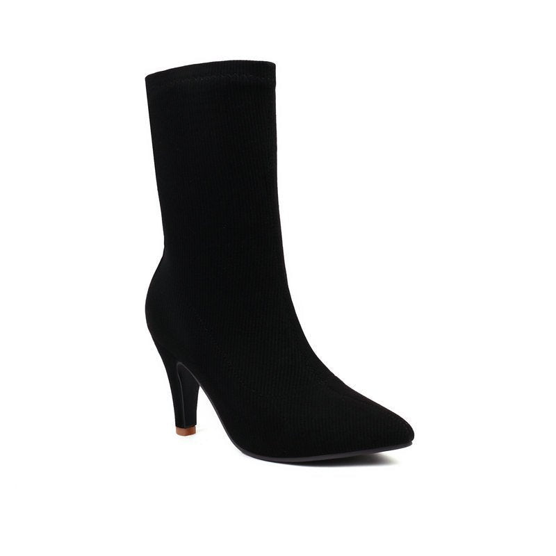 Women’s Pointed - Toe Stiletto Heel Boots: Elegant High - Fashion Design - Sixin1