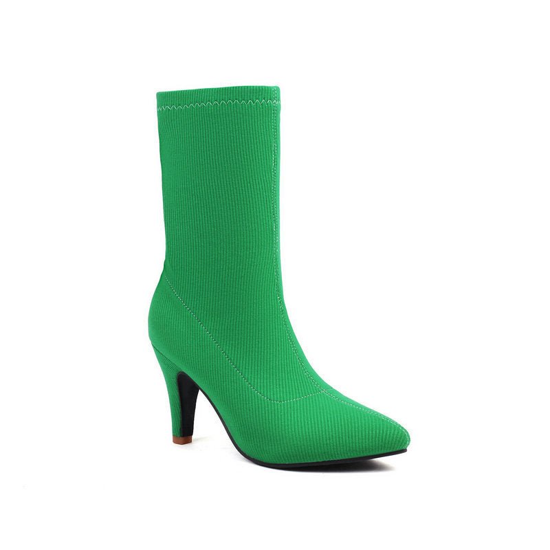 Women’s Pointed - Toe Stiletto Heel Boots: Elegant High - Fashion Design - Sixin1