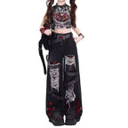 Women’s Vintage Washed Distressed Ripped Jeans: Retro Casual Fit - Sixin1