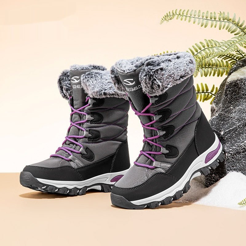 Women’s Wide - Toe Winter Snow Boots: Faux Fur Lined Soft Sole Comfort - Sixin1