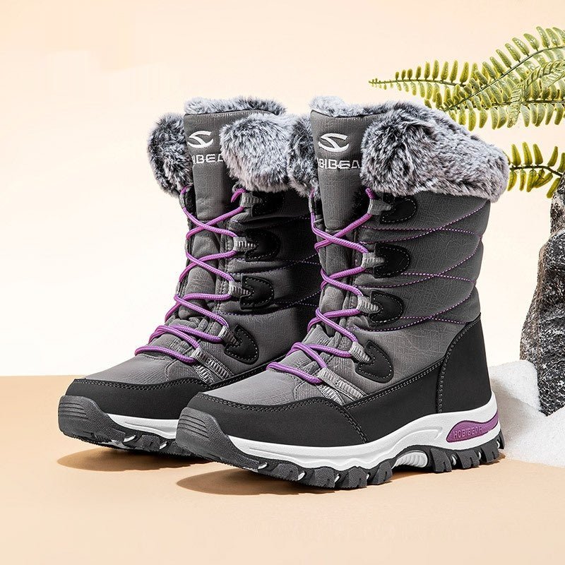 Women’s Wide - Toe Winter Snow Boots: Faux Fur Lined Soft Sole Comfort - Sixin1