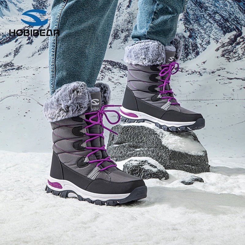 Women’s Wide - Toe Winter Snow Boots: Faux Fur Lined Soft Sole Comfort - Sixin1